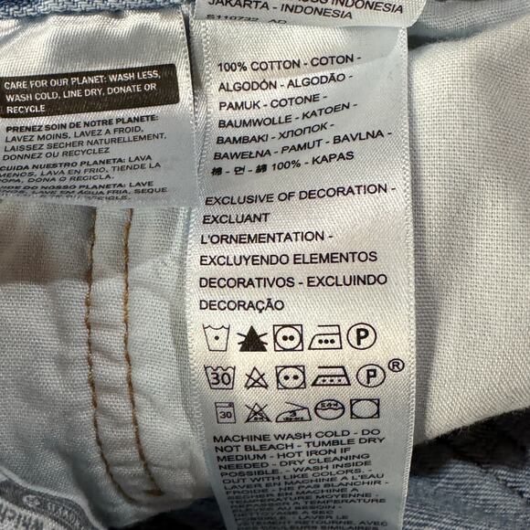 Levi’s 501 SZ W30 Jean Shorts Button-Fly Distressed Light Wash Frayed Hems Blue - Picture 9 of 10